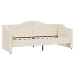 vidaXL Lit avec éclairage USB Crème Tissu 90x200 cm