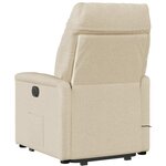 vidaXL Fauteuil inclinable de massage Crème Tissu