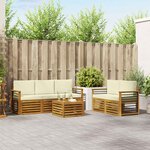 vidaXL Ensembles de canapés avec coussin 6 Pièces Naturel et Crème