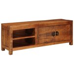 vidaXL Meuble TV Marron 110 x 30 x 40 cm bois de manguier massif