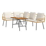 vidaXL Ensemble de canapé de jardin 2 Pièces Beige polyrotin