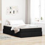 vidaXL Lit avec rangement et matelas Noir 120 x 200 cm Polyester