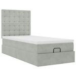 vidaXL Cadre de lit ottoman et matelas gris clair 90x190 cm velours