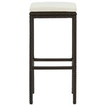 vidaXL Tabourets de bar avec coussins lot de 4 marron résine tressée