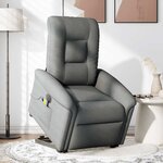 vidaXL Fauteuil inclinable de massage électrique Gris foncé Tissu