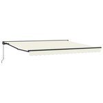 vidaXL Auvent Rétractable Crème 400x300 cm tissu