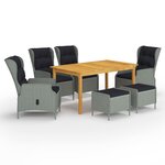 vidaXL Ensemble à manger de jardin 7 Pièces Gris clair