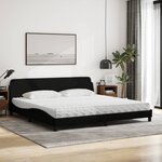 vidaXL Lit avec matelas Dover noir 200x200 cm tissu