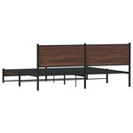 vidaXL Cadre de lit en métal sans matelas chêne marron 200x200 cm