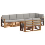 vidaXL Ensembles de canapés avec coussin 8 Pièces Gris Naturel et Clair