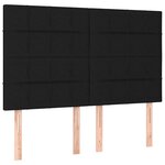 vidaXL Sommier à lattes de lit et matelas et LED Noir 140x200 cm Tissu