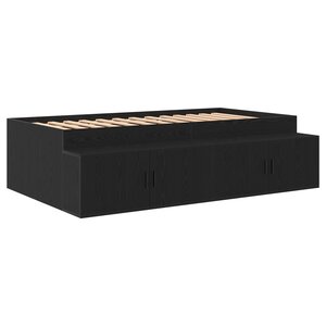 vidaXL Cadre de lit de rangement Chêne Noir 100x200 cm
