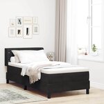 vidaXL Lit à ressorts avec matelas noir 100x200 cm en velours Noir
