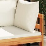 vidaXL Salon de jardin 2 Pièces avec coussins blanc crème Bois d'acacia