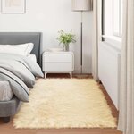 vidaXL Tapis en fausse Tafalla Crème 100 x 200 cm Polyester