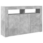 vidaXL Buffet Gris béton 116 x 30 x 75 cm Bois d'ingénierie