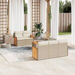 vidaXL Salon de jardin avec coussins 6 Pièces beige résine tressée