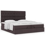 VidaXL Cadre de lit ottoman avec matelas marron foncé 200x200 cm tissu
