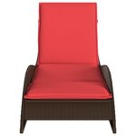vidaXL Chaise longue avec coussin Marron 60x205x73 cm Résine tressée