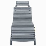 Vidaxl chaise longue avec coussin gris bois d'acacia solide