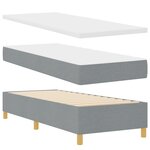 Lit à ressort vidaXL avec matelas et lumière LED Gris clair 80x200 cm Tissu