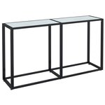 vidaXL Table console Marbre blanc 140x35x75 5 cm Verre trempé