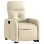 vidaXL Fauteuil inclinable Crème Tissu