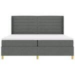 vidaXL Lit à ressorts avec matelas Gris foncé 200 x 200 cm tissu