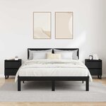 vidaXL Cabinet de chevet avec tiroir 2 Pièces Chêne noir 40 x 35 x 50 cm