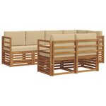 vidaXL Ensemble de canapés d'extérieur 7 pc Naturel et Beige Polyester