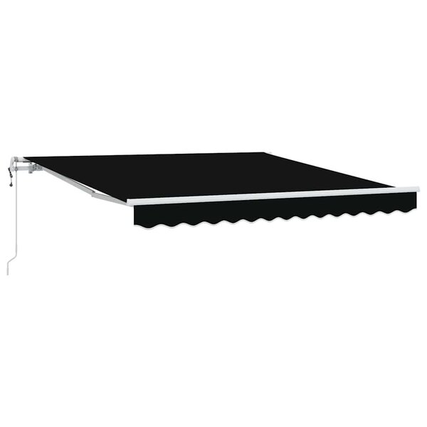 vidaXL Auvent rétractable Noir 350 x 250 cm Tissu et Aluminium