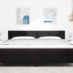 Tête de lit LED vidaXL Design en blocs de diamant Noir 180 cm Velours