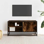 vidaXL Meuble TV chêne fumé 80x34 5x40 cm bois d'ingénierie et métal
