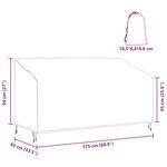 vidaXL Housse de banc de jardin Noir 175 x 85 x 65 / 94 cm Tissu 600D