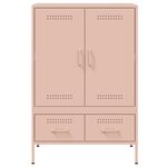 vidaXL Buffet haut rose 68x39x101 5 cm acier