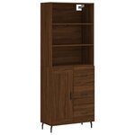vidaXL Buffet haut Chêne marron 69 5x34x180 cm Bois d'ingénierie