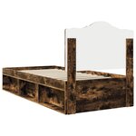 vidaXL Cadre de lit avec tête de lit Chêne fumé 90 x 190 cm Pin massif