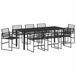 vidaXL Ensemble de salle à manger pour jardin 9 Pièces Noir polyrotin