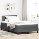 vidaXL Lit boxspring avec matelas Gris foncé 120 x 200 cm tissu