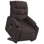 vidaXL Fauteuil inclinable de massage Marron foncé Tissu