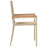 vidaXL Chaises empilables de jardin 4 Pièces Crème  Marron