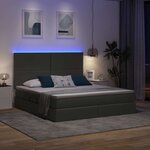 vidaXL Lit avec des lumières à LED Gris foncé 160 x 200 cm tissu