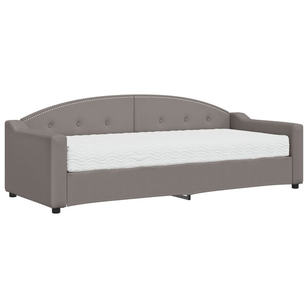 vidaXL Lit de jour avec matelas taupe 80x200 cm tissu