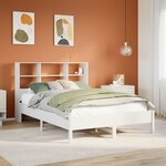 vidaXL Lit bibliothèque sans matelas blanc 140x200 cm bois pin massif