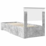 vidaXL Cadre de lit Gris Béton et Argent 70 x 190 cm Bois d'ingénierie