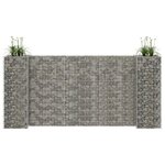 vidaXL Jardinière à gabion en H Fil d'acier 260x40x120 cm