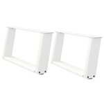 vidaXL Pieds de table basse en U 2 pièces Blanc 70 x (30-31) cm Acier