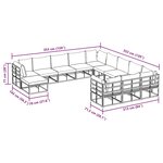 vidaXL Ensemble de canapé de jardin 12 Pièces Noir Aluminium