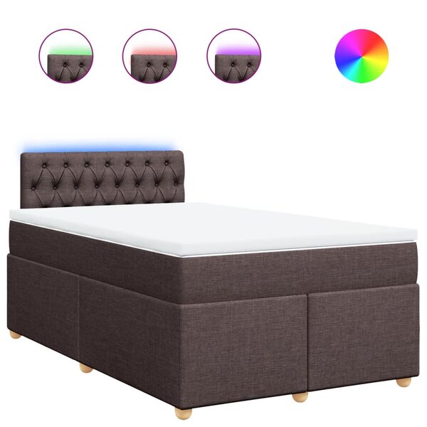 vidaXL Sommier à lattes de lit avec matelas Marron foncé 120x200 cm