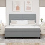 vidaXL Lit à ressorts avec matelas Gris clair 180 x 200 cm tissu